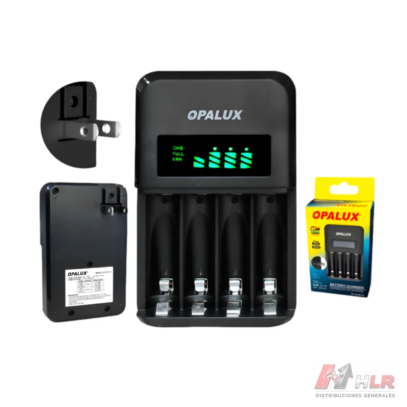 CARGADOR DE PILAS AA/AAA CON PANTALLA LCD OPALUX OP-BC9012L